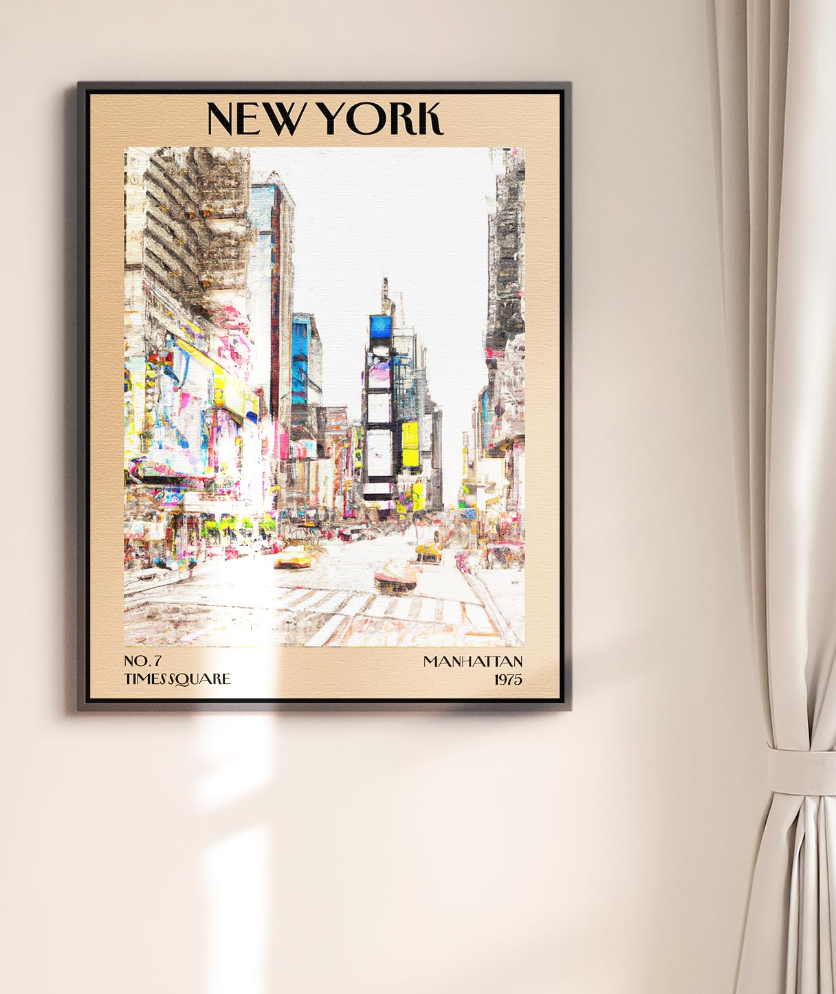 Retro Vintage New York Wall Art Print - 11x14 Unframed Poster - New York City Souvenirs, Cute