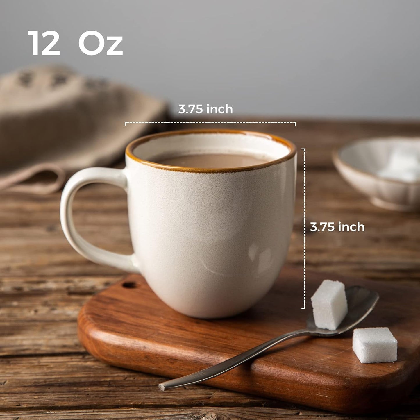 AmorArc 12oz Coffee Mugs, Ceramic Coffee Mugs set of 6 for Man, Woman, Dad, Mom, Modern Coffee Mugs