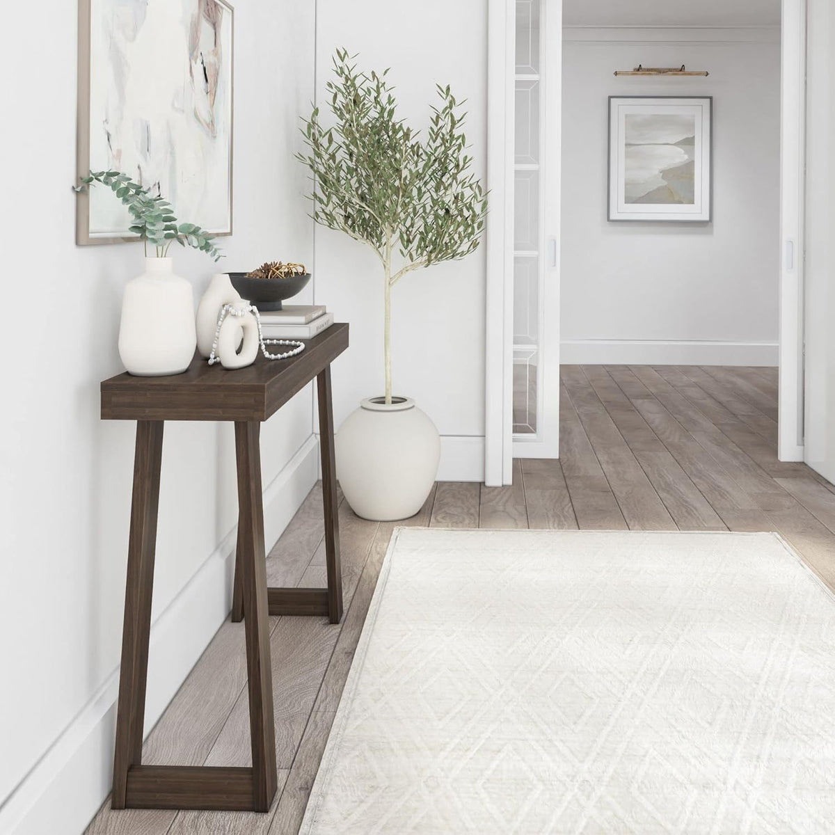 Plank+Beam Solid Wood Console Table, 36 Inch, Sofa Table, Narrow Entryway Table for Hallway, Behind