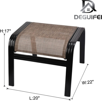 Patio Ottoman Outdoor Footstools Assembled Aluminum Footrest Small Seat for Balcony,Backyard 2 Pack
