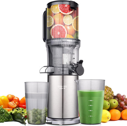 Juicer Machines, Cold Press Juicer with 5.0” Large Feed Chute Fit Whole Fruits & Vegetables