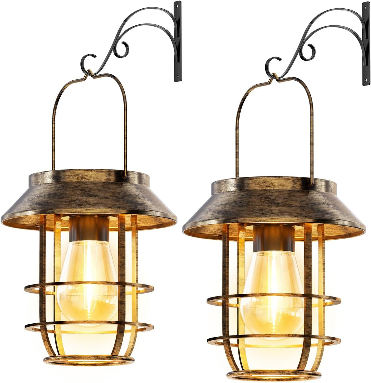 Solar Lanterns Outdoor Waterproof, High Brightness Hanging Solar Lights for Outside with Wall