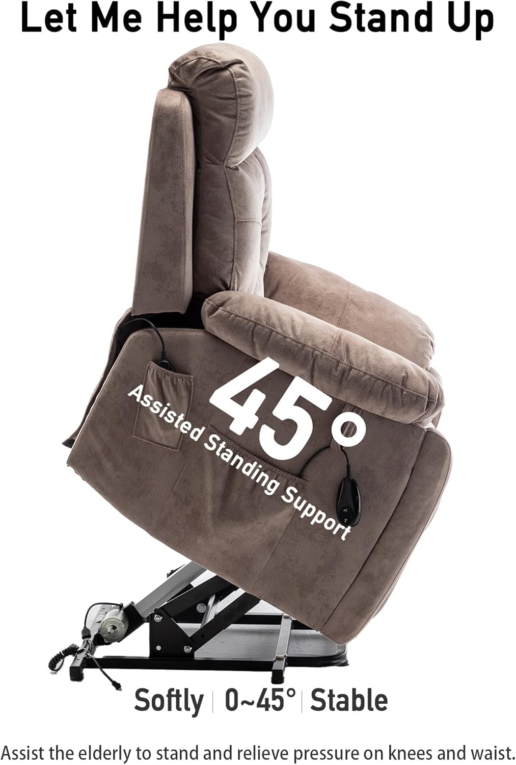 Lazy boy Recliner Chair with Cupholder/Power Lift Recliner Chair for Elderly， Electric Recliner/Big