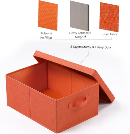 HOONEX Storage Bins with Lids for Organizing, Pack of 2, Storage Boxes with 2 Carrying Handles and