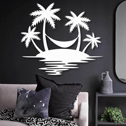 Palm Tree Metal Wall Decor,Palm Tree Outdoor Wall Art,Tropical Palm Tree Wall Decorations for