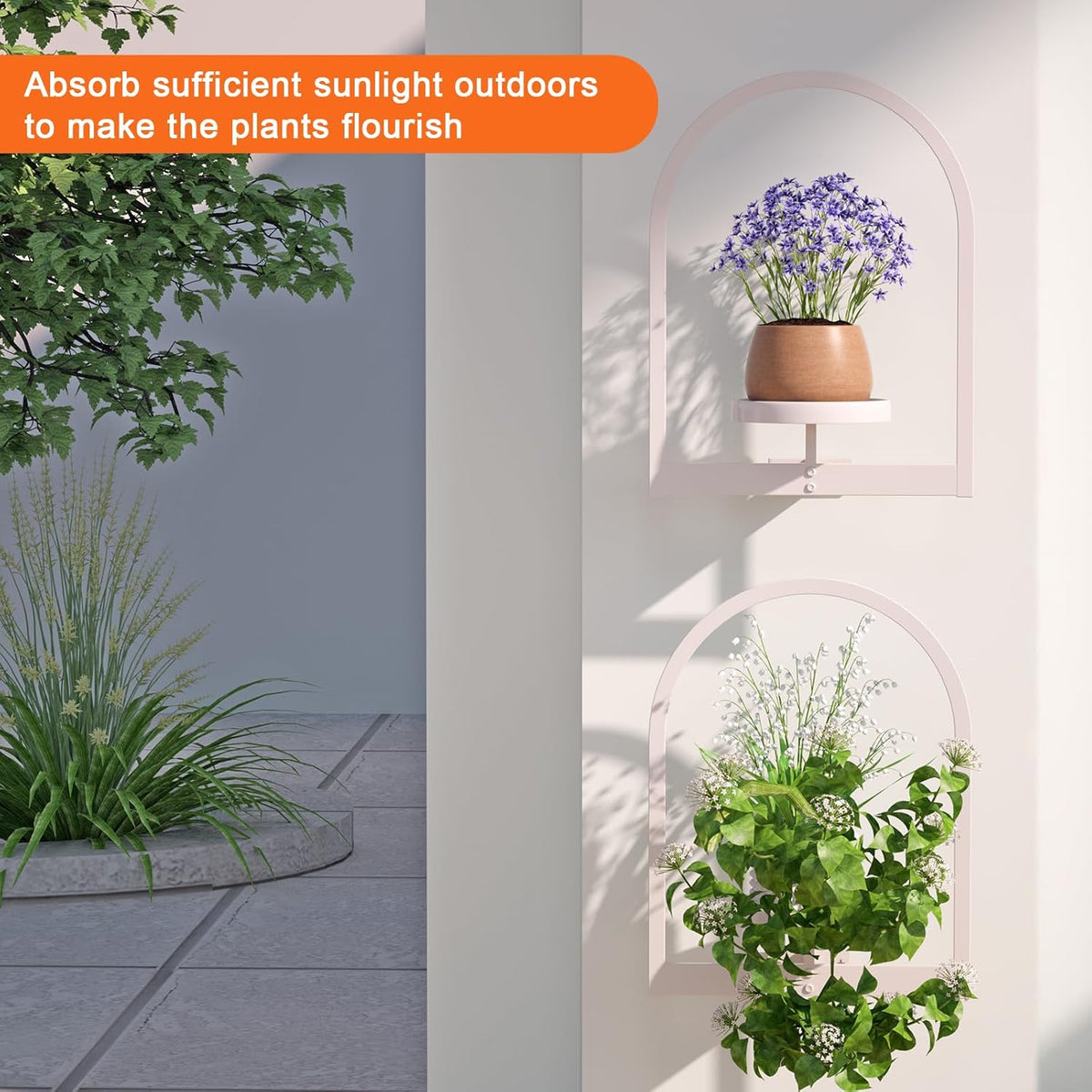 Wall Plant Holder, Wall Planter for Indoor Plants, Window Plant Shelves for Multiple Plants Indoor