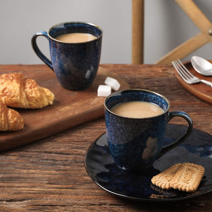 vicrays Coffee Mug Set, 12 Ounce, Set of 6, Ceramic Mug for Men, Women, Unique Glazed Mugs with