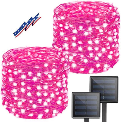 Solar String Lights Outdoor, 2-Pack Total 80FT 200 LED Solar Christmas Twinkle Lights Outside