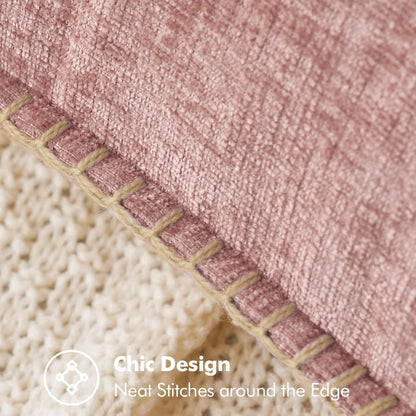 MIULEE Pack of 2 Couch Throw Pillow Covers 20x20 Inch Blush Pink Farmhouse Decorative Pillow Covers