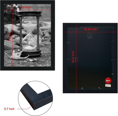 VCK 18x24 Poster Frames 3 Pack Black MDF Wood and Polished Plexiglass Frame,Display Pictures in