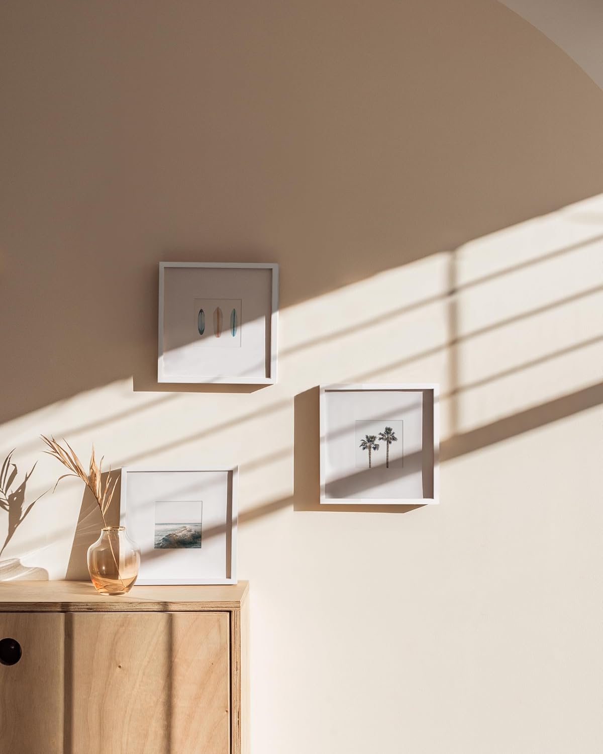 HAUS AND HUES 8x8 White Metal Picture Frames Matted to 4x4 - Features Premium Aluminum