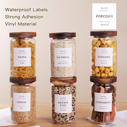 6 Set Glass Pantry Storage Jars with Acacia Airtight Lid - 23oz Thicken Glass Kitchen Canisters