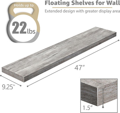 Sorbus Floating Shelves for Wall - 48 Inch Long Bathroom Shelves, Wall Decor for Bedroom, Kitchen