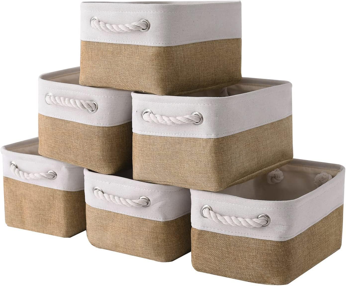 Small Baskets for Organizing, [6 PCS] Collapsible Storage Baskets for Shelves, Storage Bins Boxes