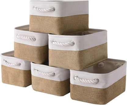 Small Baskets for Organizing, [6 PCS] Collapsible Storage Baskets for Shelves, Storage Bins Boxes