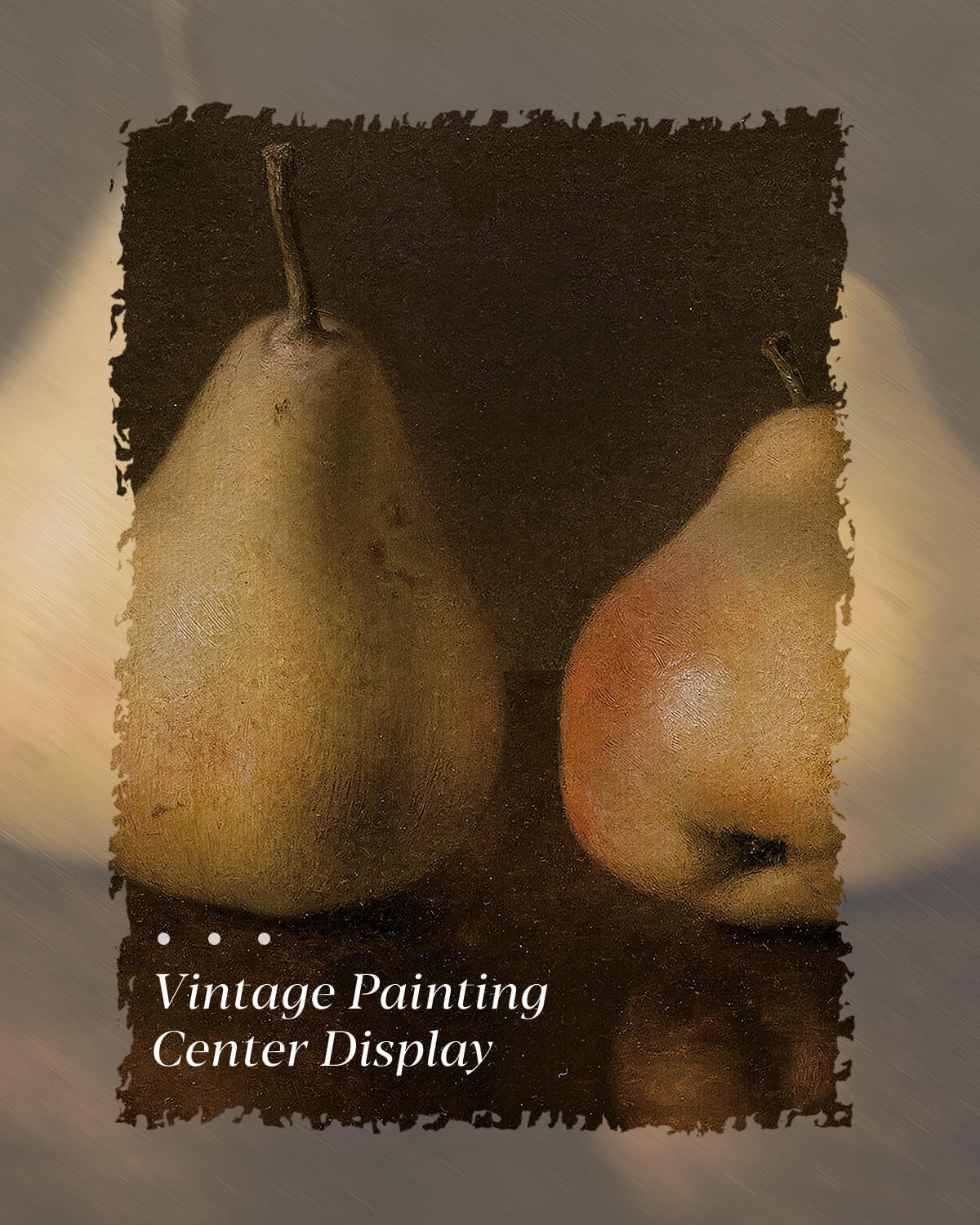 HUARCEY Gold Framed Vintage Wall Art for Living Room, Pear Fruits Painting Prints Shelf Decor for