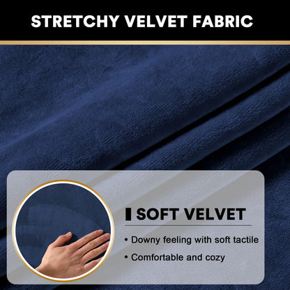 PrinceDeco Velvet Couch Cushion Cover Soft Stretch Cushion Slipcover for Chair Loveseat Sofa