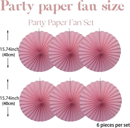 Pink Party Decorations,Pink Paper Decorations for Party,Baby Shower Decorations Party Paper Fans