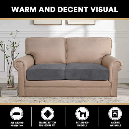 PrinceDeco Velvet Couch Cushion Cover Soft Stretch Cushion Slipcover for Chair Loveseat Sofa