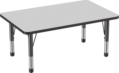 FDP Rectangle Activity School and Classroom Kids Table (30 x 48 inch), Chunky Toddler Legs