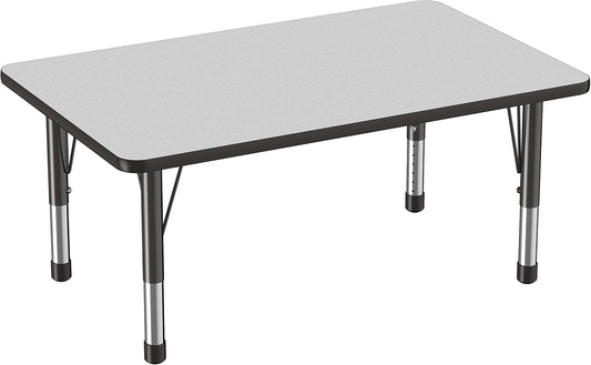 FDP Rectangle Activity School and Classroom Kids Table (30 x 48 inch), Chunky Toddler Legs