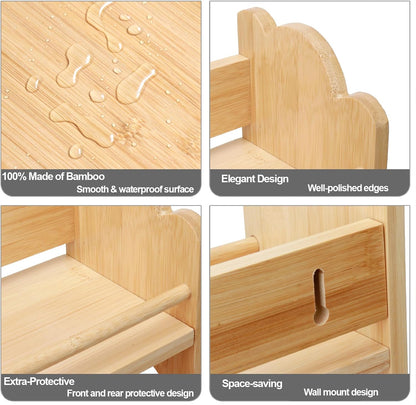 3 Tier Bamboo Spice Rack, Spice Rack Organizer, Seasoning Jars Rack Shelf Spice Organizer for