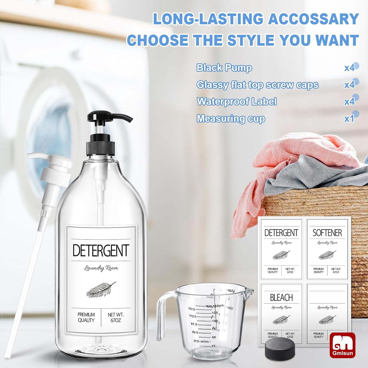 GMISUN Laundry Detergent Soap Dispenser, Liquid Laundry Detergent Dispenser, Container for