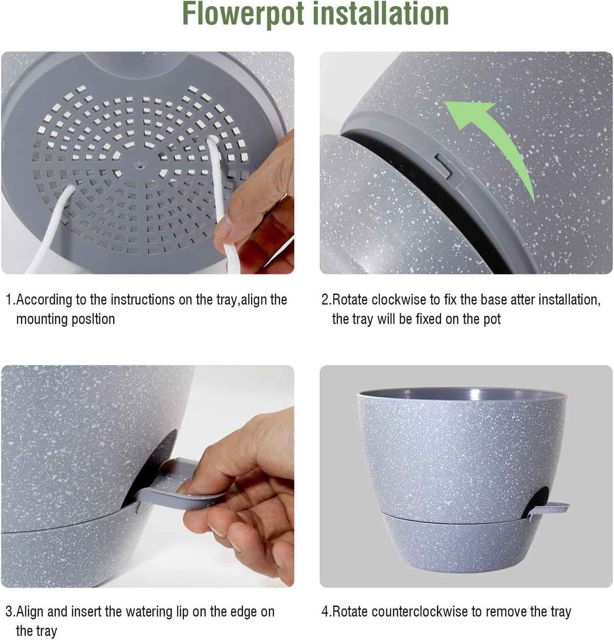 Big Self Watering Pots 12/10/9 inch, Planter, Plant Pots with Mesh Drainage Holes for Indoor