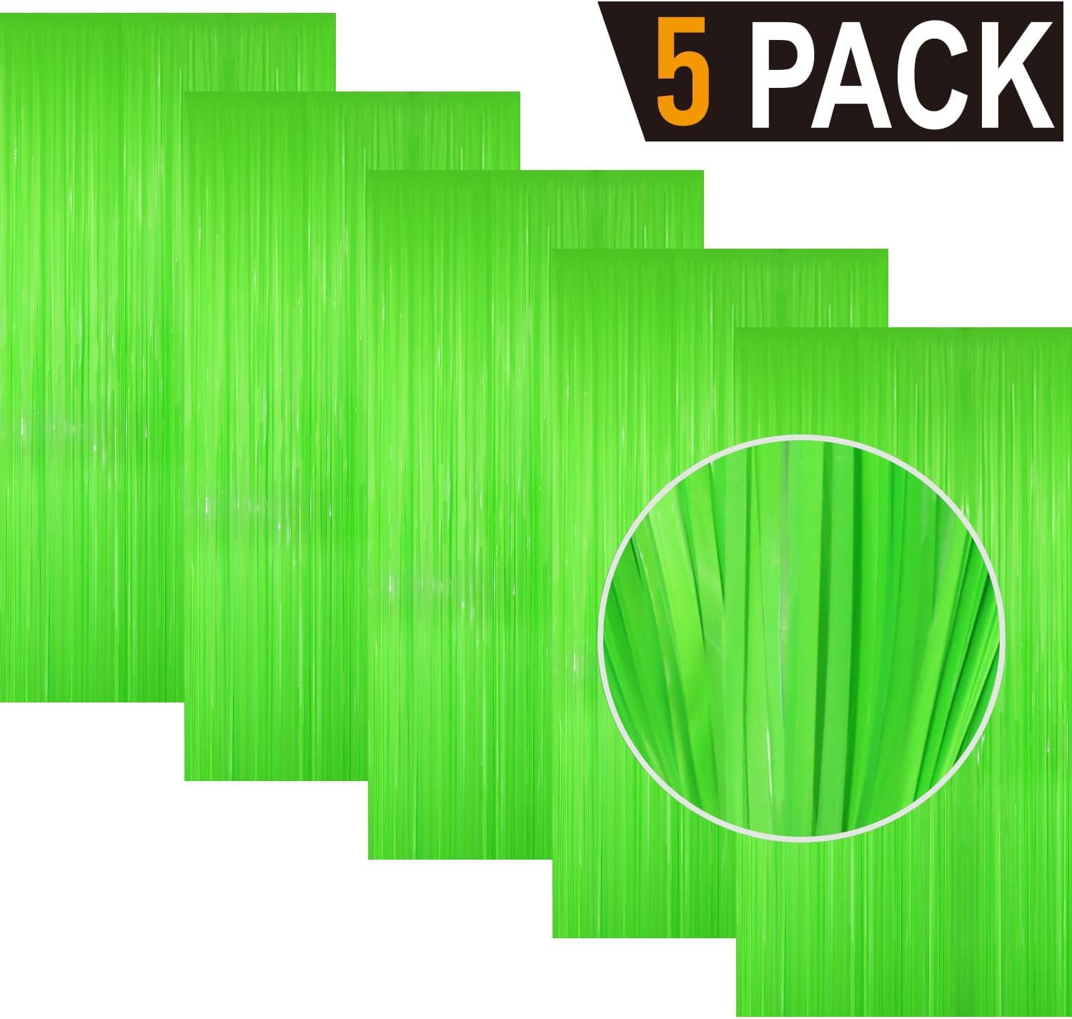 GOER 3.2 ft x 8.2 ft Metallic Tinsel Foil Fringe Curtains Party Photo Backdrop Party Streamers for