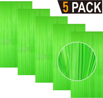 GOER 3.2 ft x 8.2 ft Metallic Tinsel Foil Fringe Curtains Party Photo Backdrop Party Streamers for