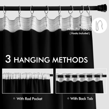 MIULEE Back Tab Blackout Curtains 84 Inch Length 2 Panels Set for Living Room Bedroom, Halloween