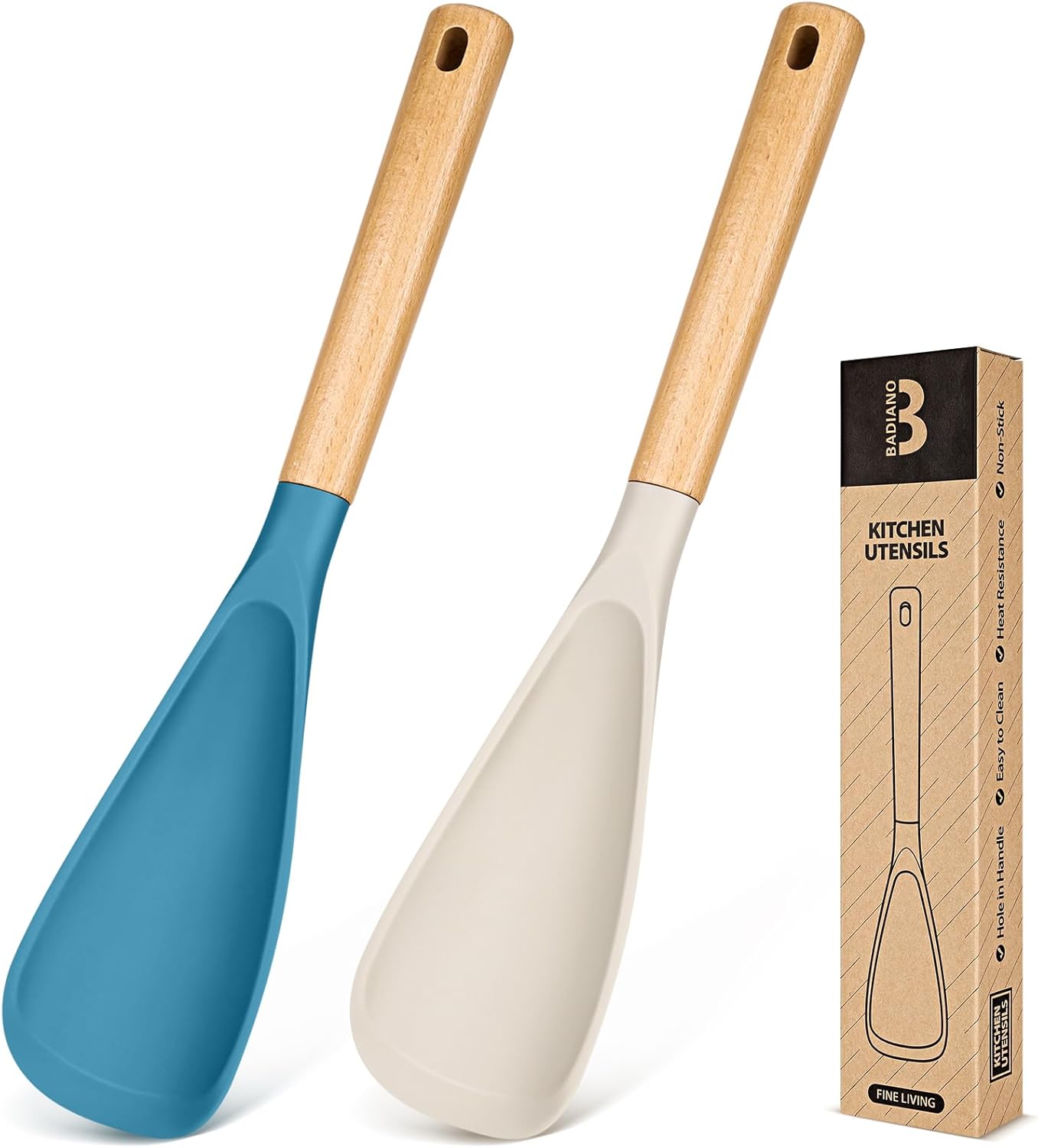 Cooking Spoon for Nonstick Cookwares, Great for Cooking and Serving Sturdy BPA-Free Matte Silicone