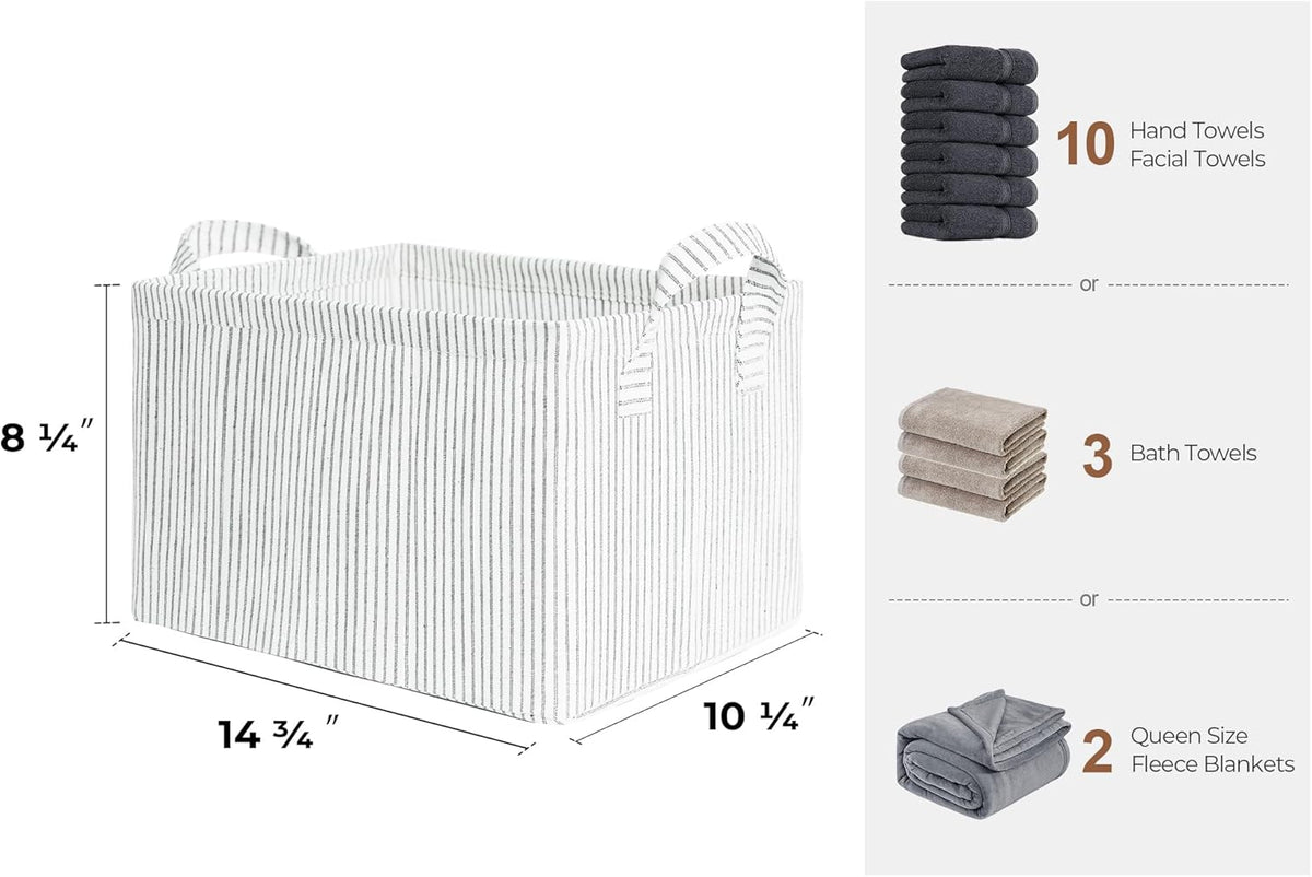 StorageWorks Storage Bins, Fabric Storage Bins for Shelves, Storage Baskets with Metal Frame