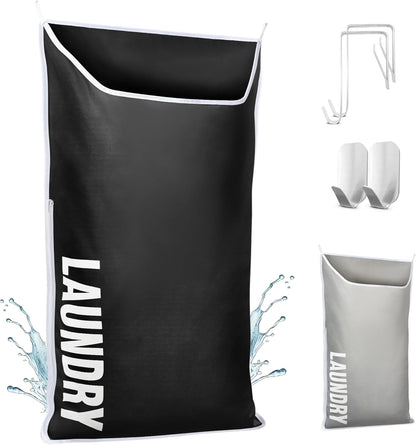 Hanging Laundry Hamper Bag XL 40x22", Space Saving over the Door Storage Bags, Behind the Door
