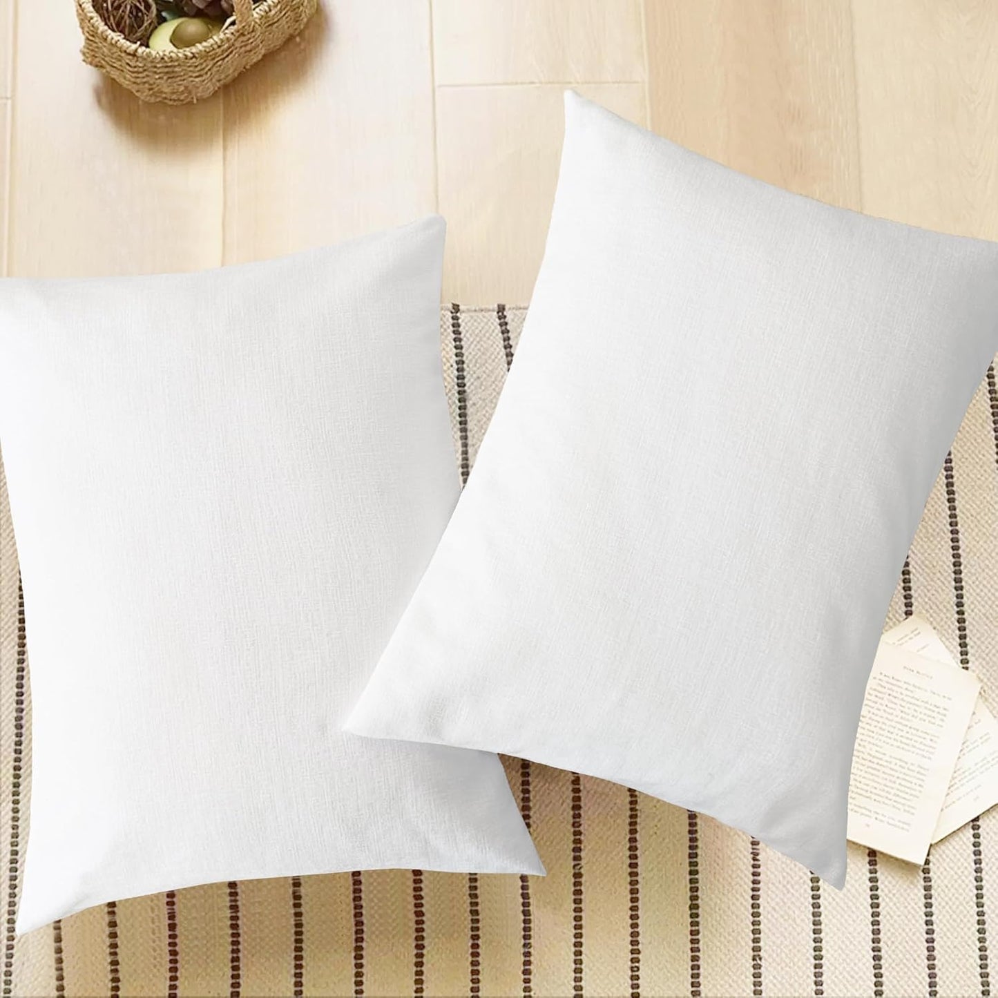 CaliTime Throw Pillow Covers Decorative 20 X 26 Inches Pack of 2 Cozy Chenille Standard Pillow