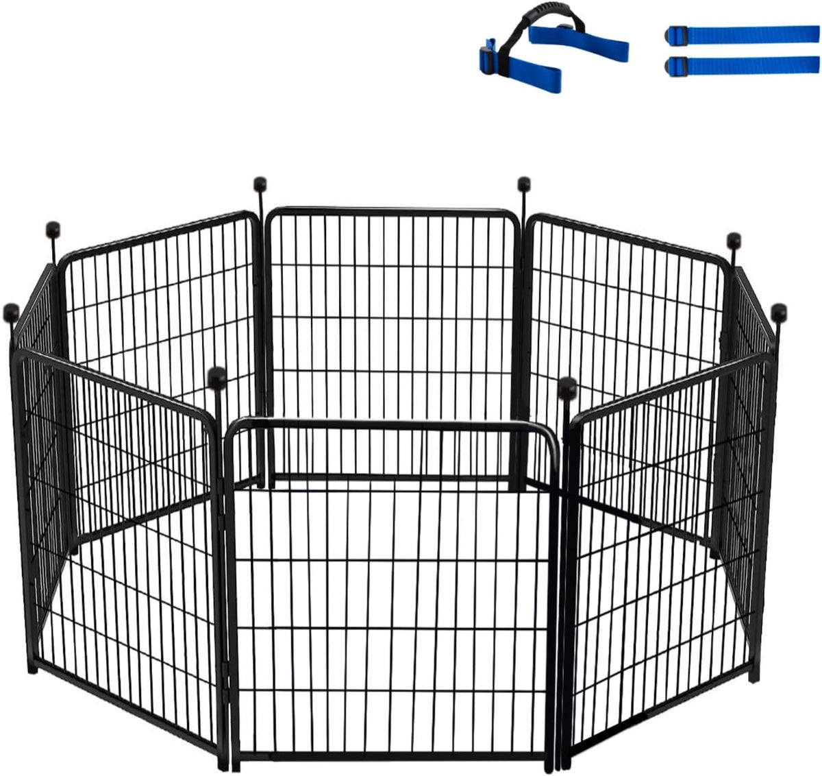 Tall Garden Fence Without Gate, 54 in(H) Dog Fences for The Yard, 8 Panels Total 17.7 Ft(L) Outdoor