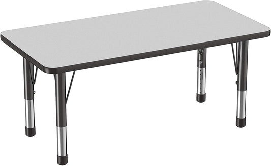 FDP Rectangle Activity School and Kids Classroom Table (24 x 48 inch), Toddler Legs, Adjustable