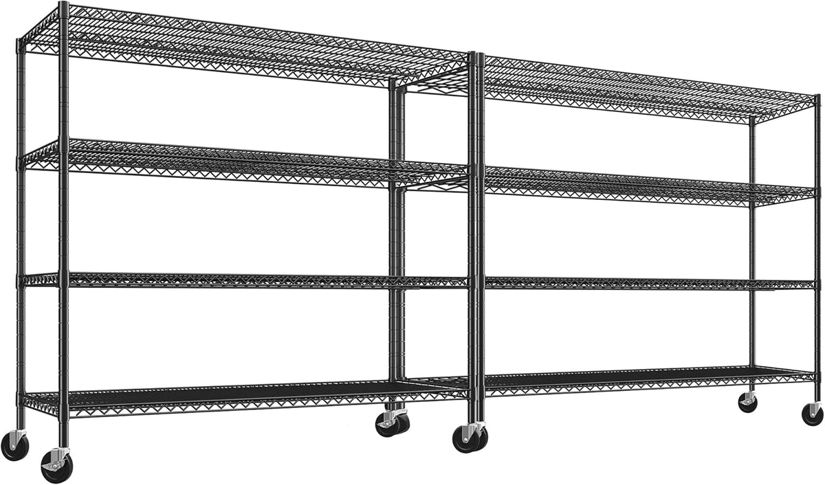 REIBII 60" W ×24" D×65.3" H, 4 Tier Wire Shelving 2878LBS Heavy Duty Steel Storage Rack Shelving