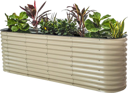 Vego Garden 32" Extra Tall Oval Metal Raised Garden Bed Kit - 9 in 1 Modular Planter Box for