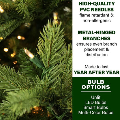 Fraser Hill Farm 6.5-Ft. Foxtail Pine Artificial Christmas Tree with Stand and No Lights, Unlit