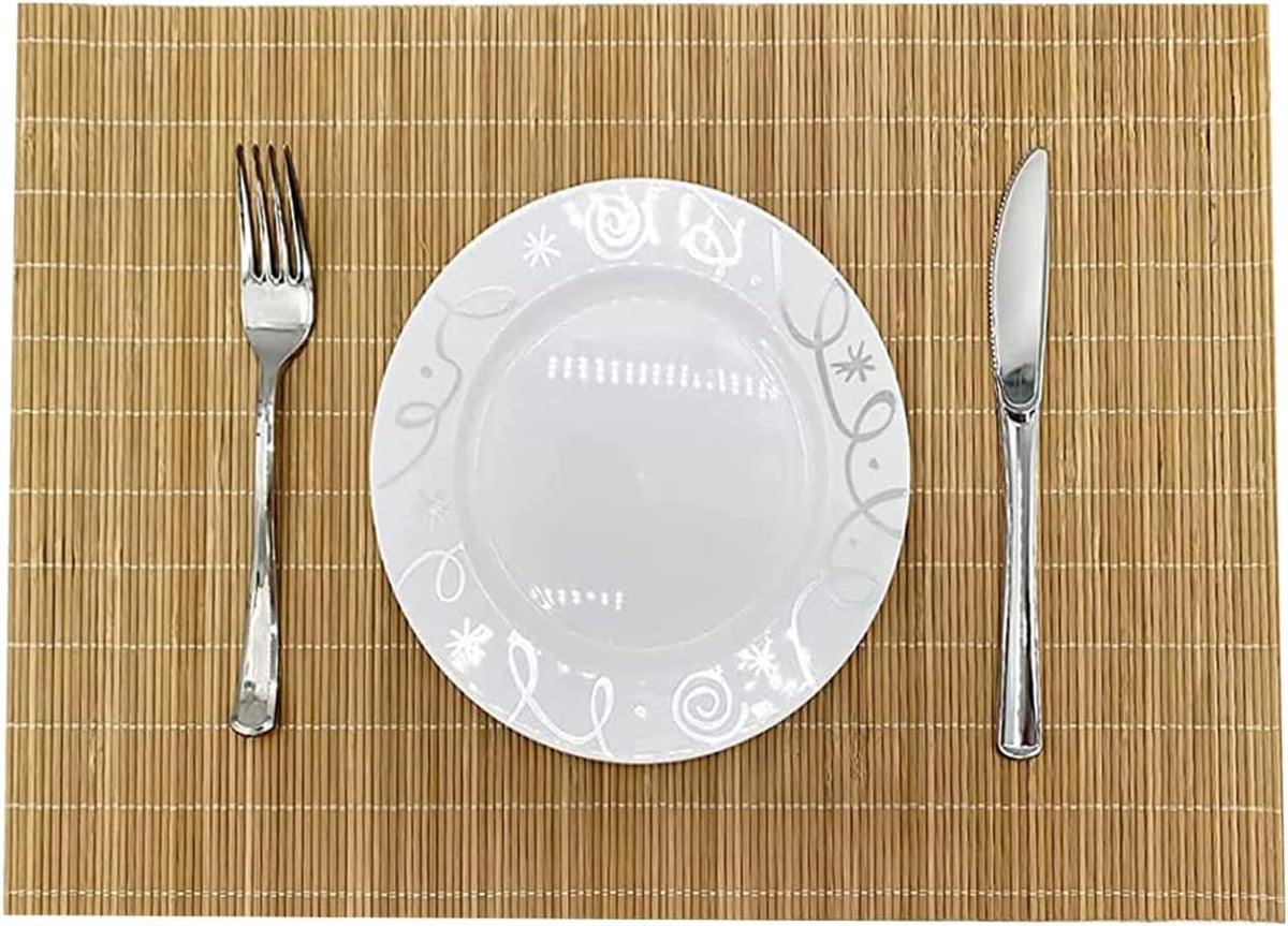 ANDSTAR Set of 2 Pcs Bamboo Placemats Sushi Rolling Mat Japanese Style Natural Anti-Slip Bamboo