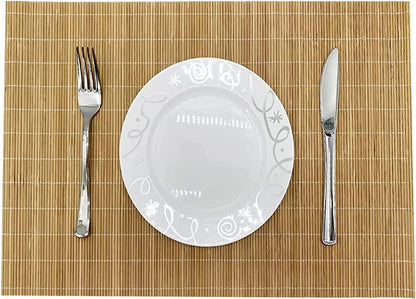 ANDSTAR Set of 2 Pcs Bamboo Placemats Sushi Rolling Mat Japanese Style Natural Anti-Slip Bamboo