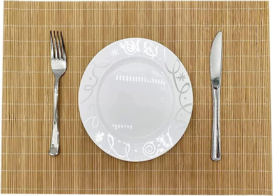 ANDSTAR Set of 2 Pcs Bamboo Placemats Sushi Rolling Mat Japanese Style Natural Anti-Slip Bamboo