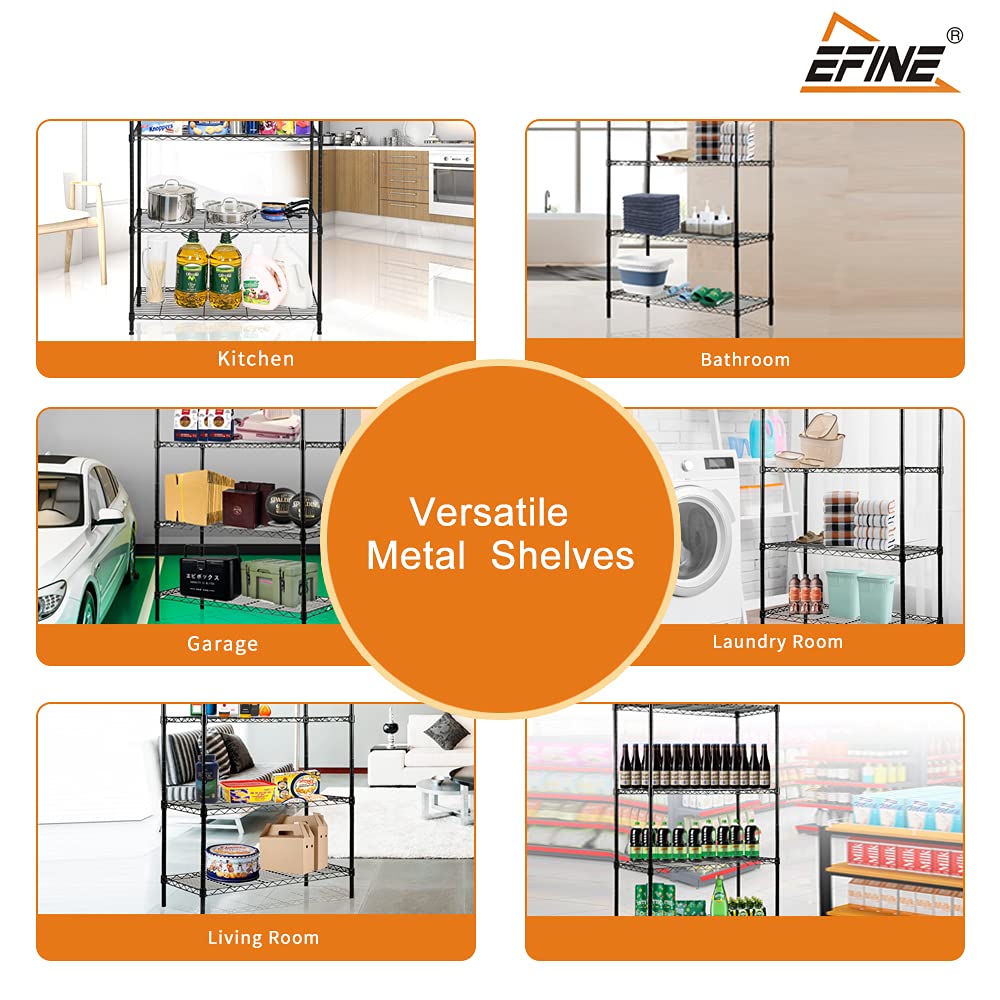 Catalina Creations EFINE 5-Shelf Shelving Unit with Shelf Liners Set of 5, Adjustable Storage Rack