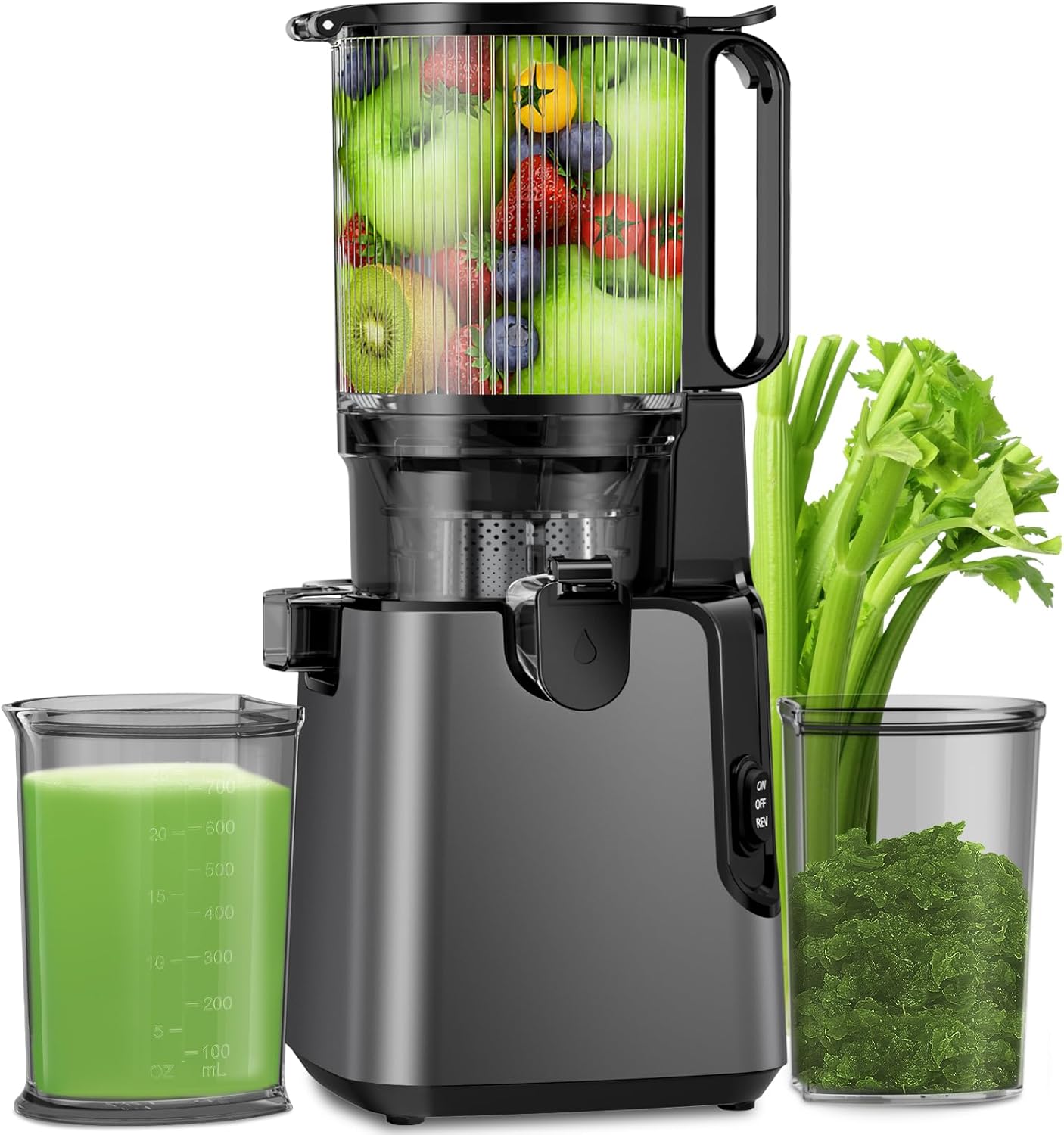 Juicer Machines with 5.4" Large Feed Chute, 400W Cold Press Juicer for Whole Vegetables and Fruits