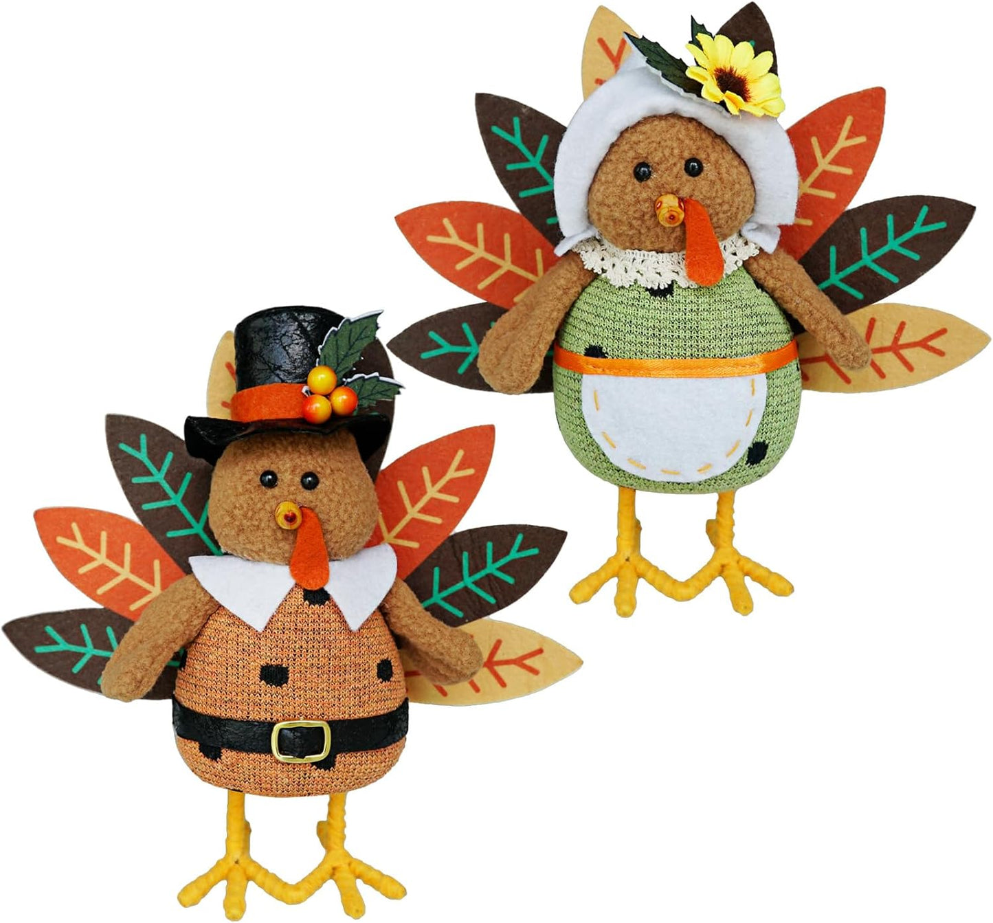 CRCZK Thanksgiving Turkey Decoration Fall Harvest Tabletop Decor Standing turkey with Dangling