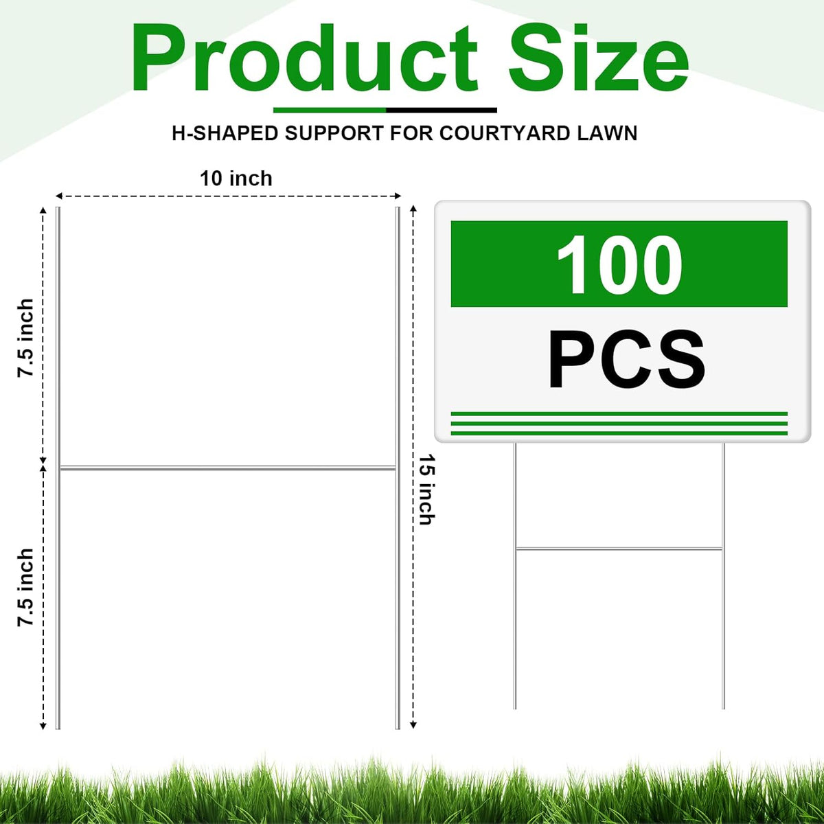 Tandefio 100 Pcs Yard Sign Stakes Metal 15"x10" H Frame Wire Yard Stakes Use with Corrugated Sign