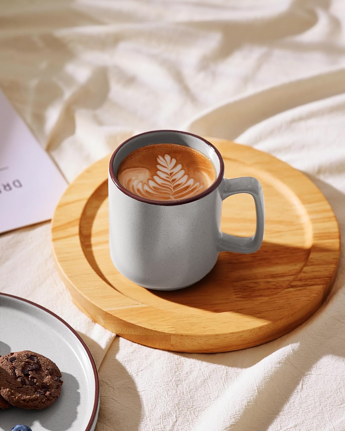 famiware Coffee Mugs Set of 6, Nebula 14oz Coffee Mugs, Ceramic Cup Set with Handle for Latte, Tea