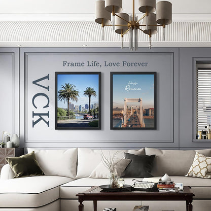 VCK 22x28 Poster Frame Set of 3 - Black,Solid Wood Picture Frames, Textured Exclusive Wall Gallery