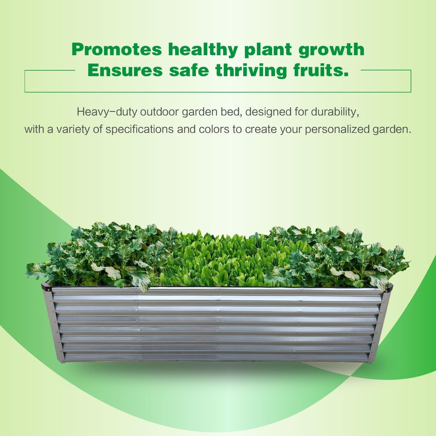 GARDMAX 8x4x2FT Galvanized Raised Garden Bed Kit, Metal Planter Boxes Outdoor with Easy Assembly